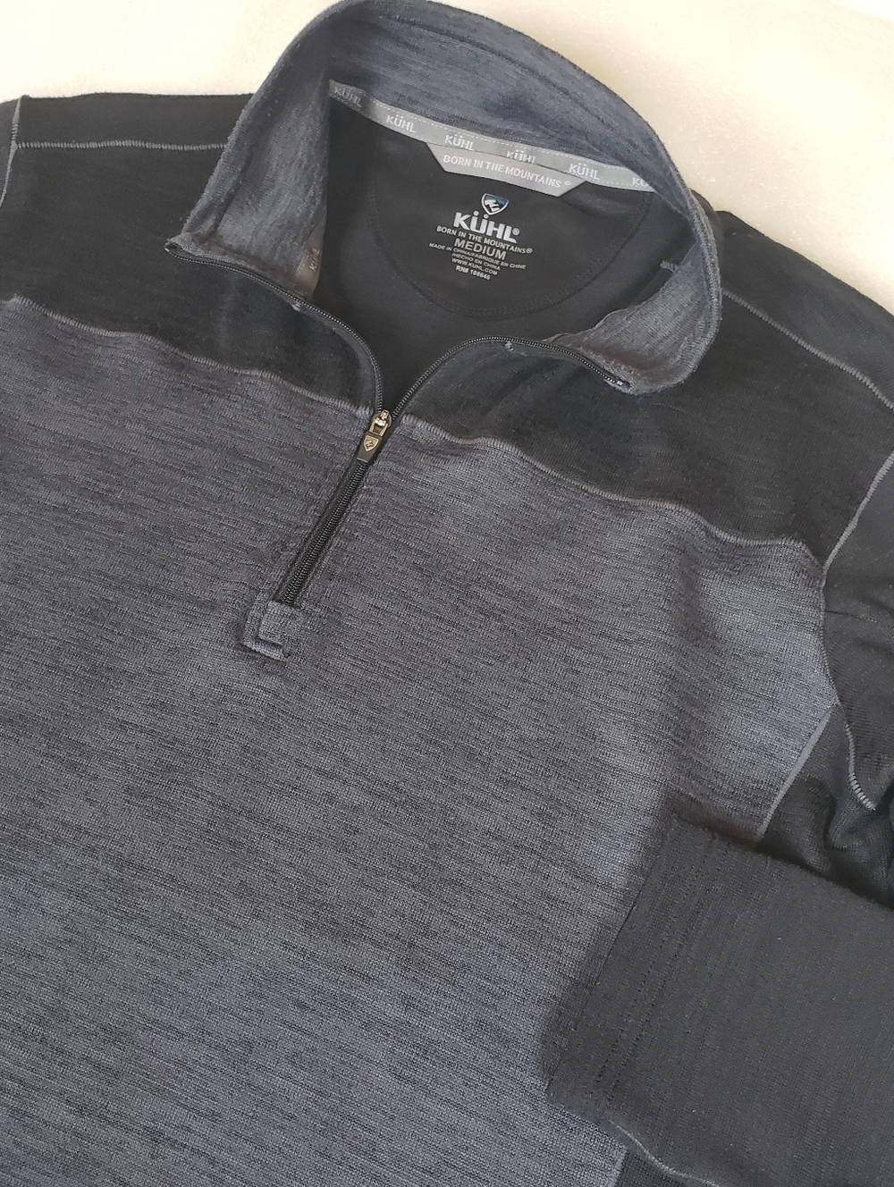 KUHL Men's Medium 1/4 Zip Performance Pullover Heathered Hiking Camping Fishing